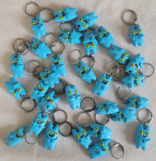 Blue Monster Stitch Markers